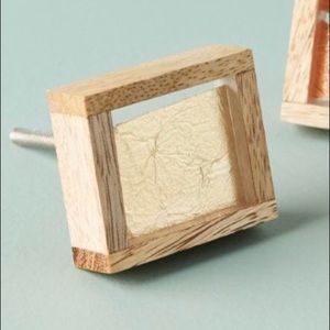 Anthropologie Gold Asymmetric Knob Dresser Handle Pull Table Wood Bronze Aurelia